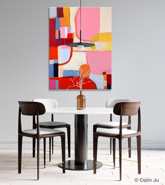 Original Canvas Artwork, Contemporary Acrylic Painting on Canvas, Large Painting for Dining Room, Simple Abstract Art, Wall Art Paintings-LargePaintingArt.com