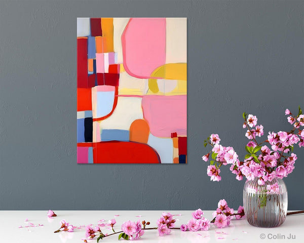 Original Canvas Artwork, Contemporary Acrylic Painting on Canvas, Large Painting for Dining Room, Simple Abstract Art, Wall Art Paintings-LargePaintingArt.com