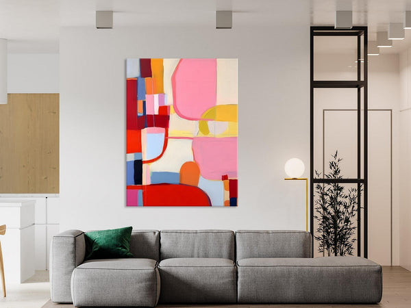 Original Canvas Artwork, Contemporary Acrylic Painting on Canvas, Large Painting for Dining Room, Simple Abstract Art, Wall Art Paintings-LargePaintingArt.com