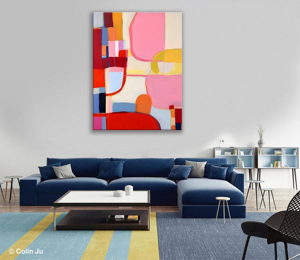 Original Canvas Artwork, Contemporary Acrylic Painting on Canvas, Large Painting for Dining Room, Simple Abstract Art, Wall Art Paintings-LargePaintingArt.com