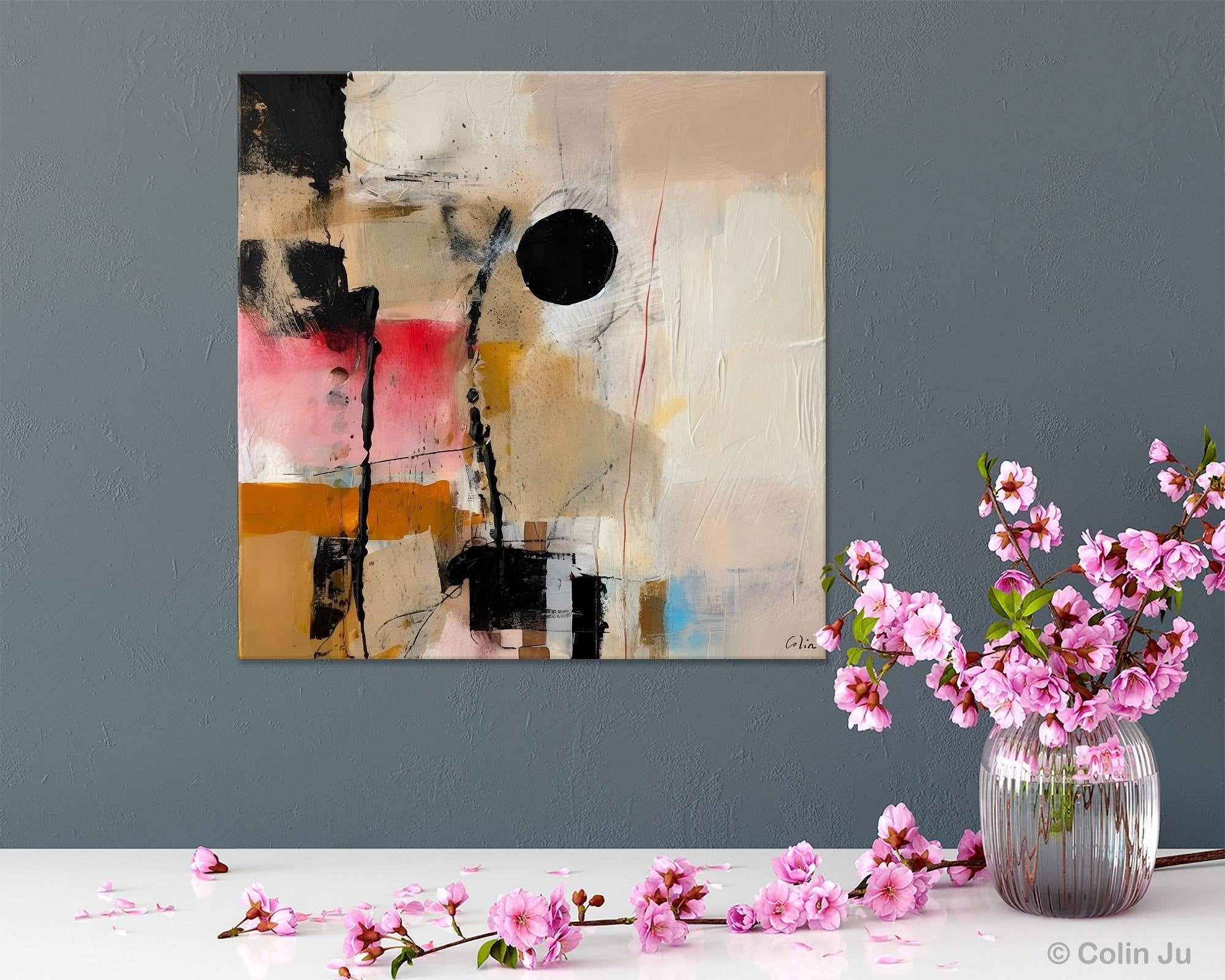 Modern Canvas Art Paintings, Abstract Wall Art for Bedroom, Original Modern Acrylic Artwork, Extra Large Abstract Paintings for Dining Room-LargePaintingArt.com
