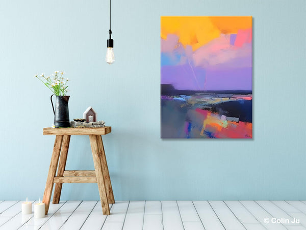 Abstract Landscape Artwork, Contemporary Wall Art Paintings, Extra Large Original Art, Landscape Painting on Canvas, Hand Painted Canvas Art-LargePaintingArt.com