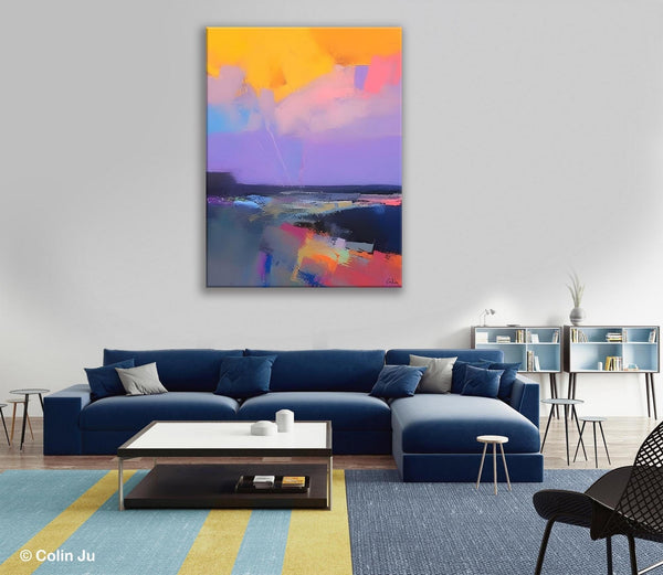 Abstract Landscape Artwork, Contemporary Wall Art Paintings, Extra Large Original Art, Landscape Painting on Canvas, Hand Painted Canvas Art-LargePaintingArt.com