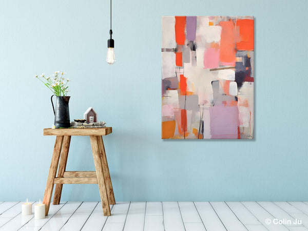 Large Painting for Dining Room, Original Canvas Artwork, Contemporary Acrylic Painting on Canvas, Simple Abstract Art, Wall Art Paintings-LargePaintingArt.com