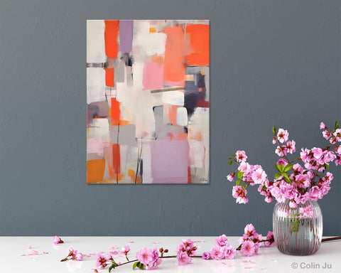 Large Painting for Dining Room, Original Canvas Artwork, Contemporary Acrylic Painting on Canvas, Simple Abstract Art, Wall Art Paintings-LargePaintingArt.com