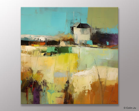 Landscape Canvas Paintings, Landscape Acrylic Art, Original Abstract Art, Hand Painted Canvas Art, Large Landscape Paintings for Living Room-LargePaintingArt.com