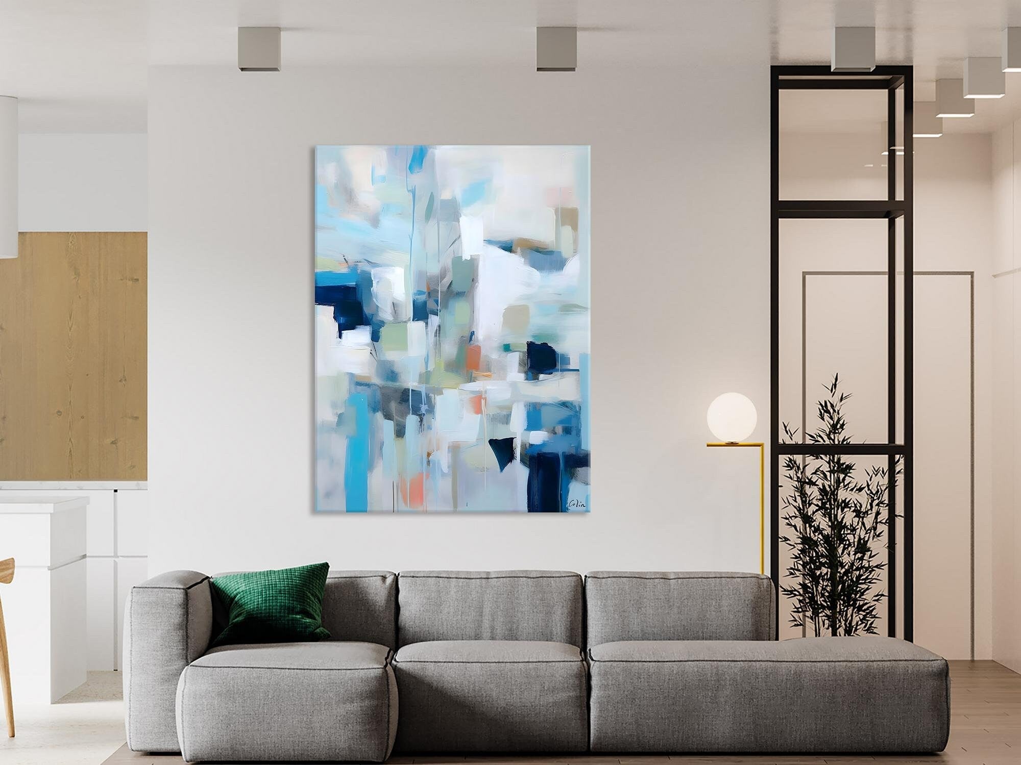 Large Modern Canvas Wall Paintings, Original Abstract Art, Hand Painted Acrylic Painting on Canvas, Large Wall Art Painting for Dining Room-LargePaintingArt.com