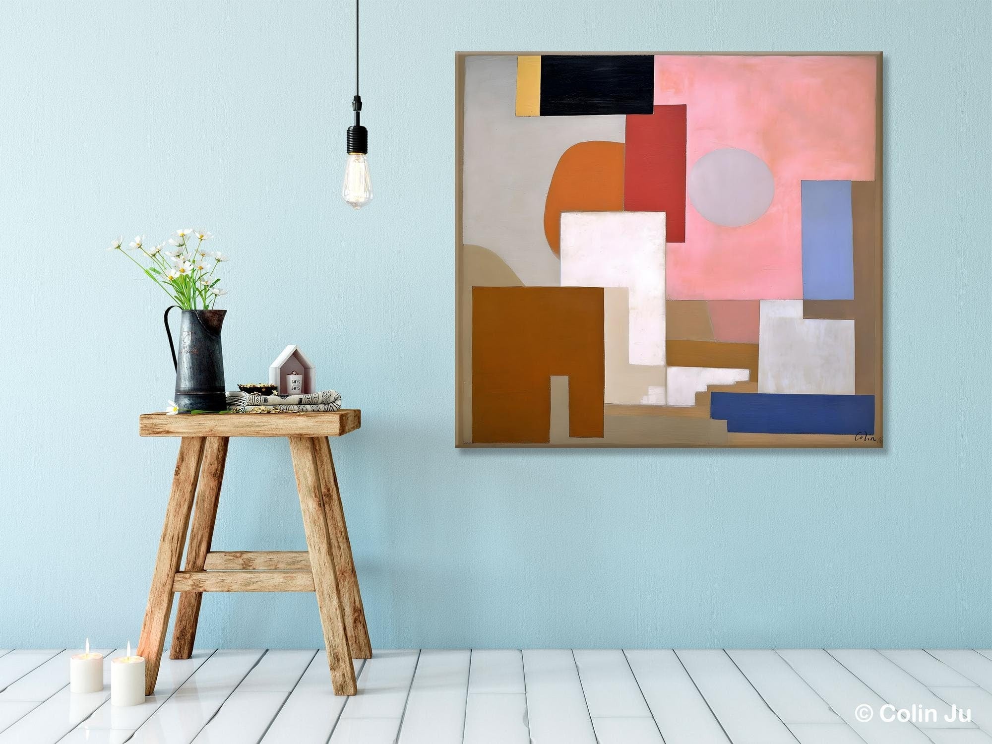 Extra Large Canvas Paintings for Living Room, Original Modern Abstract Artwork, Geometric Modern Canvas Art, Abstract Wall Art for Sale-LargePaintingArt.com