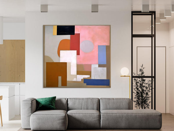 Extra Large Canvas Paintings for Living Room, Original Modern Abstract Artwork, Geometric Modern Canvas Art, Abstract Wall Art for Sale-LargePaintingArt.com