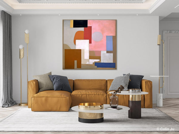 Extra Large Canvas Paintings for Living Room, Original Modern Abstract Artwork, Geometric Modern Canvas Art, Abstract Wall Art for Sale-LargePaintingArt.com