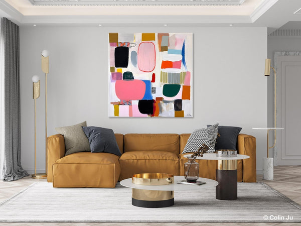 Geometric Modern Acrylic Art, Modern Original Abstract Art, Large Wall Art for Bedroom, Canvas Paintings for Sale, Contemporary Canvas Art-LargePaintingArt.com