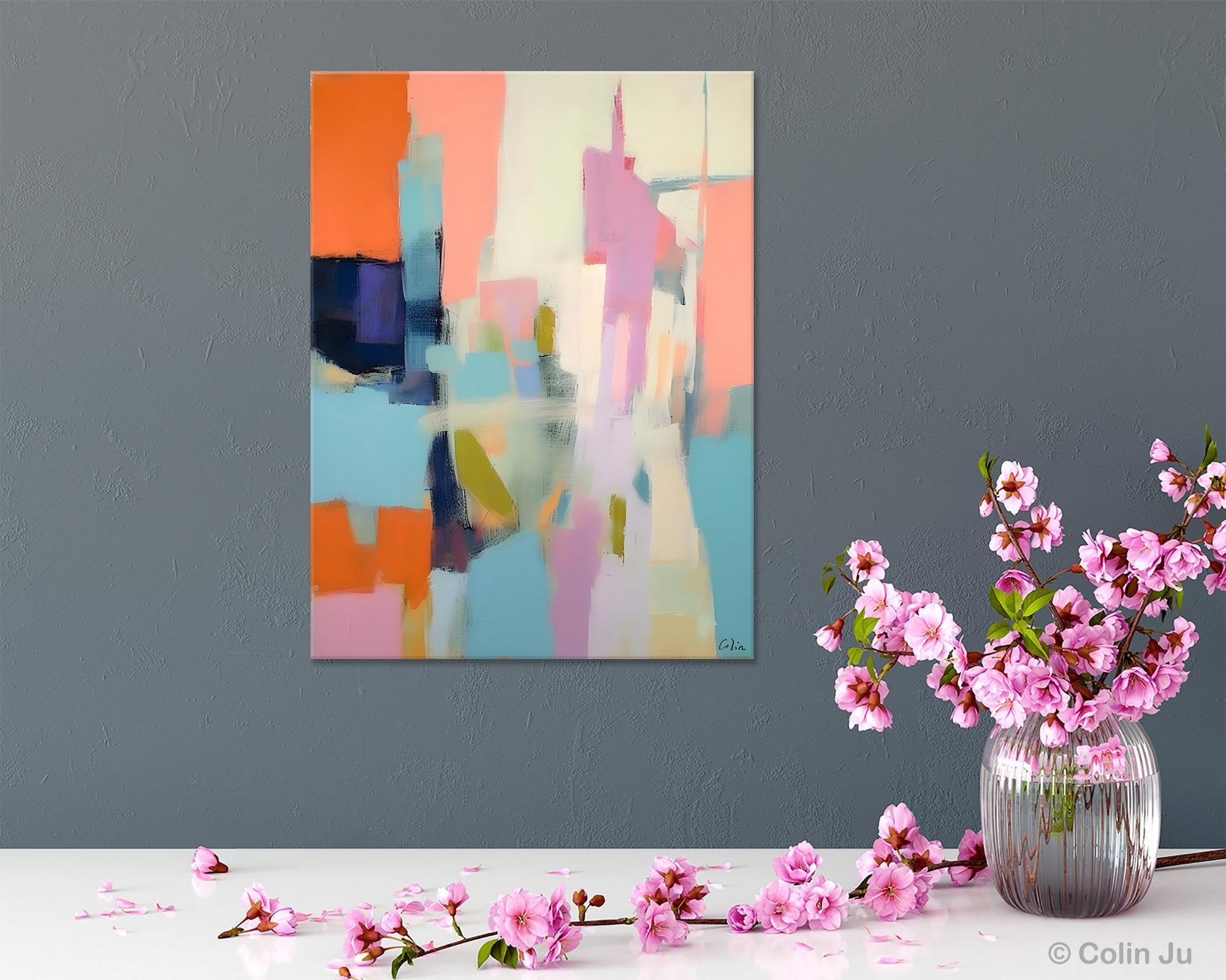 Large Modern Canvas Art for Bedroom, Original Wall Art Paintings, Large Paintings for Sale, Hand Painted Canvas Art, Acrylic Art on Canvas-LargePaintingArt.com
