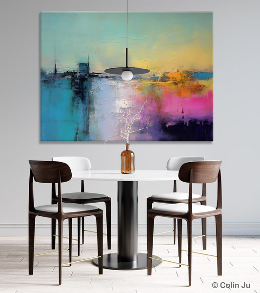 Hand Painted Original Canvas Wall Art, Abstract Landscape Paintings for Bedroom, Modern Landscape Artwork, Contemporary Acrylic Paintings-LargePaintingArt.com