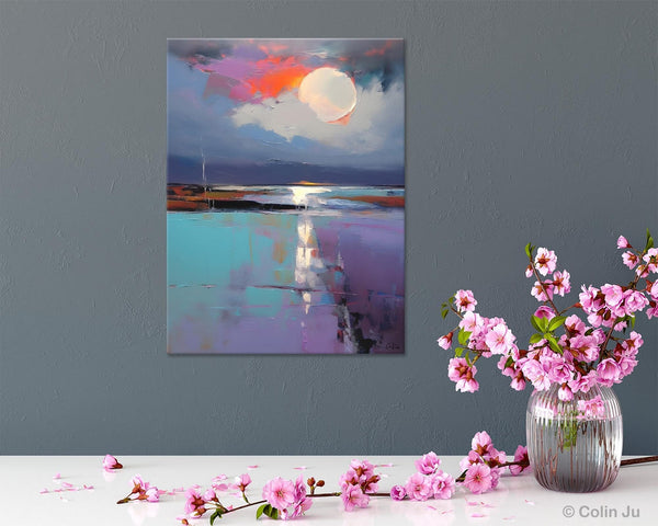 Abstract Landscape Painting for Bedroom, Oversized Canvas Wall Art Paintings, Original Modern Artwork, Contemporary Acrylic Art on Canvas-LargePaintingArt.com