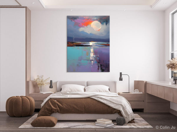 Abstract Landscape Painting for Bedroom, Oversized Canvas Wall Art Paintings, Original Modern Artwork, Contemporary Acrylic Art on Canvas-LargePaintingArt.com