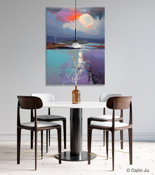 Abstract Landscape Painting for Bedroom, Oversized Canvas Wall Art Paintings, Original Modern Artwork, Contemporary Acrylic Art on Canvas-LargePaintingArt.com