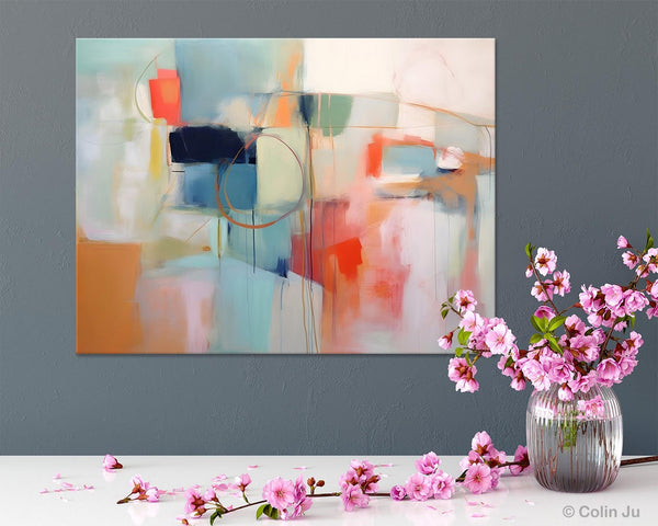 Large Modern Canvas Art, Original Abstract Art Paintings, Hand Painted Acrylic Painting on Canvas, Large Wall Art Painting for Dining Room-LargePaintingArt.com