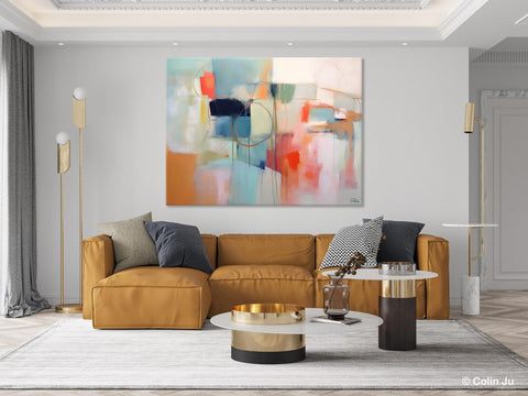 Large Modern Canvas Art, Original Abstract Art Paintings, Hand Painted Acrylic Painting on Canvas, Large Wall Art Painting for Dining Room-LargePaintingArt.com