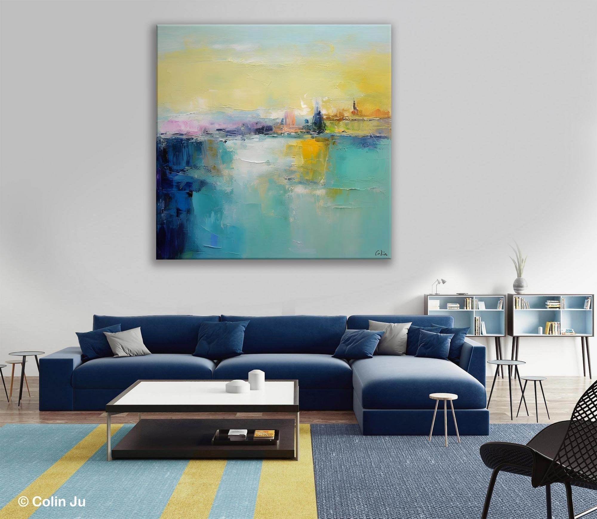 Modern Canvas Paintings, Contemporary Canvas Art, Original Modern Wall Art, Modern Acrylic Artwork, Large Abstract Painting for Bedroom-LargePaintingArt.com