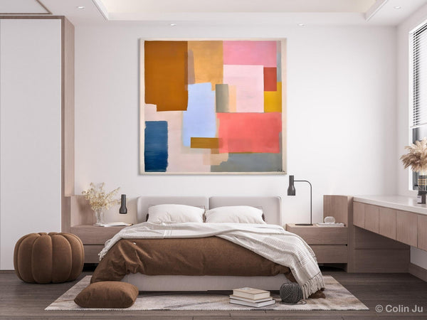 Original Abstract Art, Canvas Paintings for Sale, Large Modern Wall Art for Bedroom, Geometric Modern Acrylic Art, Contemporary Canvas Art-LargePaintingArt.com