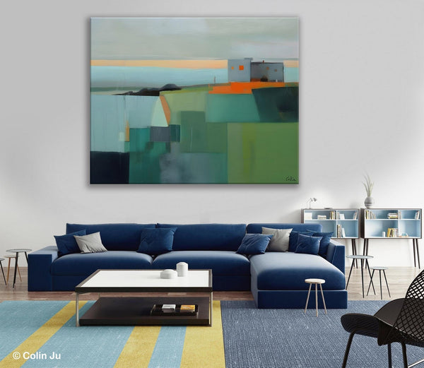 Large Original Canvas Wall Art, Contemporary Landscape Paintings, Extra Large Acrylic Painting for Dining Room, Abstract Painting on Canvas-LargePaintingArt.com