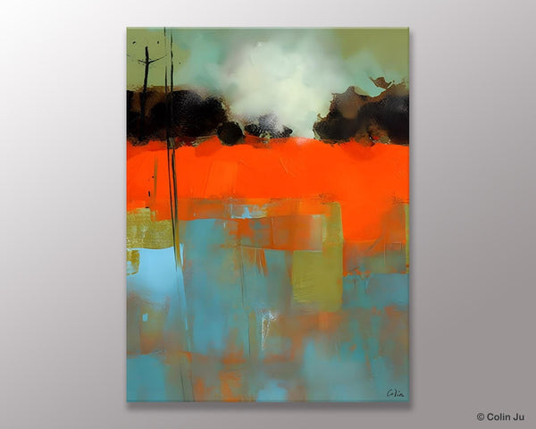 Landscape Canvas Art, Simple Modern Wall Art, Contemporary Acrylic Paintings, Original Abstract Paintings, Large Canvas Painting for Bedroom-LargePaintingArt.com