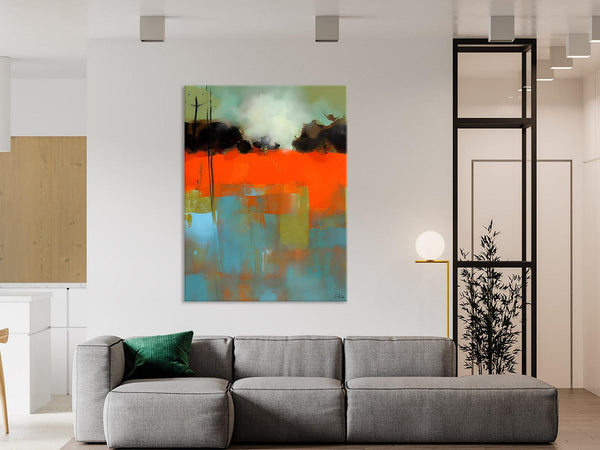 Landscape Canvas Art, Simple Modern Wall Art, Contemporary Acrylic Paintings, Original Abstract Paintings, Large Canvas Painting for Bedroom-LargePaintingArt.com