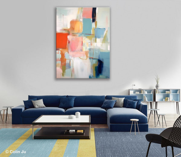 Hand Painted Canvas Art, Original Artowrk, Abstract Wall Paintings, Extra Large Paintings for Dining Room, Contemporary Wall Art Paintings-LargePaintingArt.com