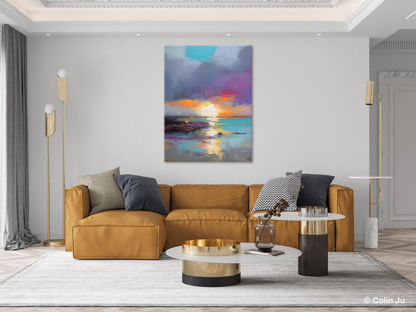 Landscape Paintings for Living Room, Extra Large Modern Wall Art Paintings, Acrylic Painting on Canvas, Original Landscape Abstract Painting-LargePaintingArt.com