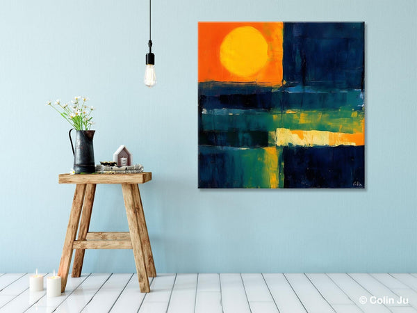 Large Abstract Painting for Dining Room, Modern Acrylic Artwork, Simple Canvas Paintings, Contemporary Canvas Art, Original Modern Wall Art-LargePaintingArt.com