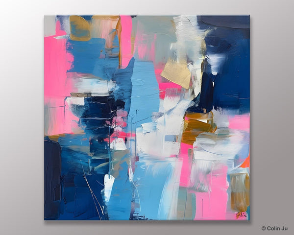 Canvas Art, Original Modern Wall Art, Modern Acrylic Artwork, Modern Canvas Paintings, Contemporary Large Abstract Painting for Dining Room-LargePaintingArt.com