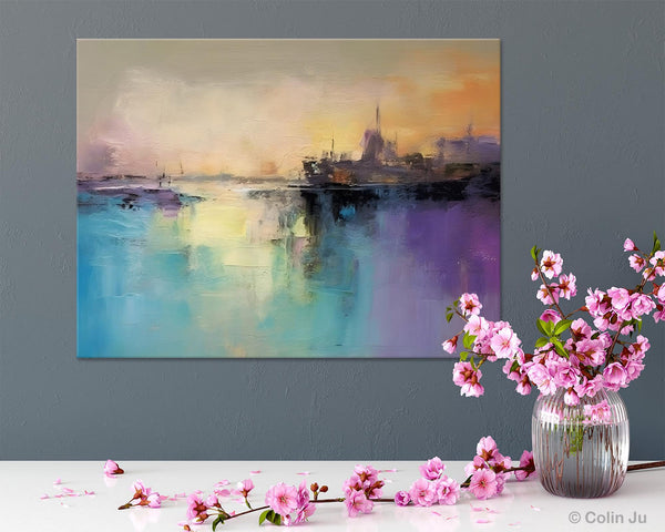 Large Paintings for Bedroom, Oversized Contemporary Wall Art Paintings, Abstract Landscape Painting on Canvas, Extra Large Original Artwork-LargePaintingArt.com