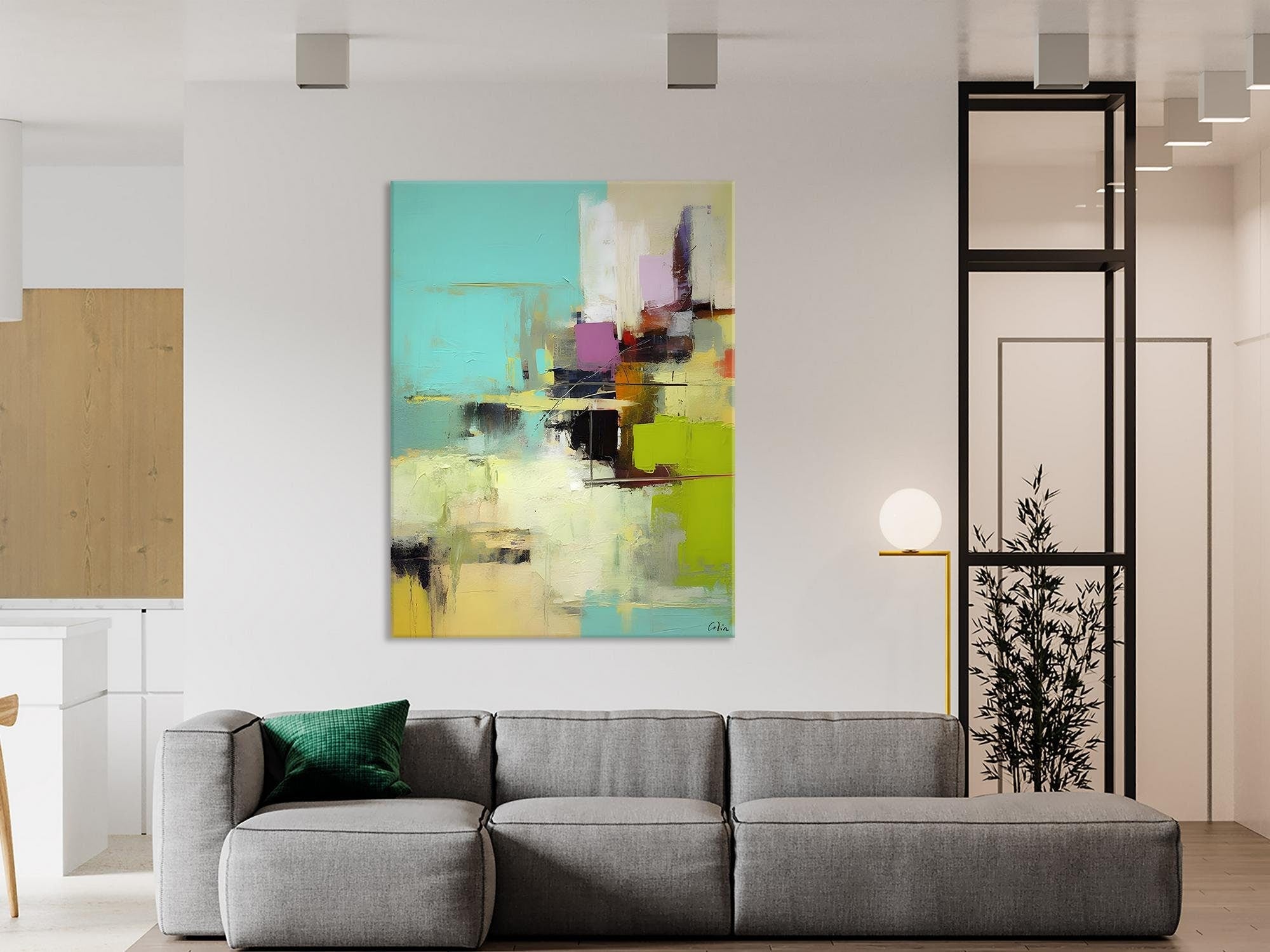 Contemporary Wall Art Paintings, Extra Large Original Art, Abstract Landscape Artwork, Landscape Painting on Canvas, Hand Painted Canvas Art-LargePaintingArt.com