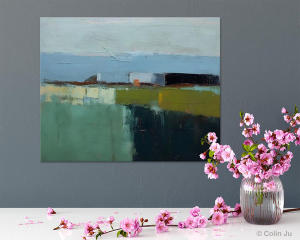 Landscape Acrylic Paintings, Landscape Abstract Painting, Modern Wall Art for Living Room, Original Abstract Art, Acrylic Painting on Canvas-LargePaintingArt.com