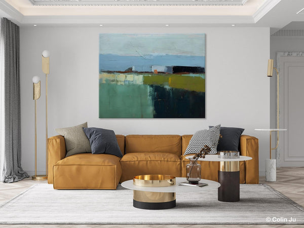 Landscape Acrylic Paintings, Landscape Abstract Painting, Modern Wall Art for Living Room, Original Abstract Art, Acrylic Painting on Canvas-LargePaintingArt.com