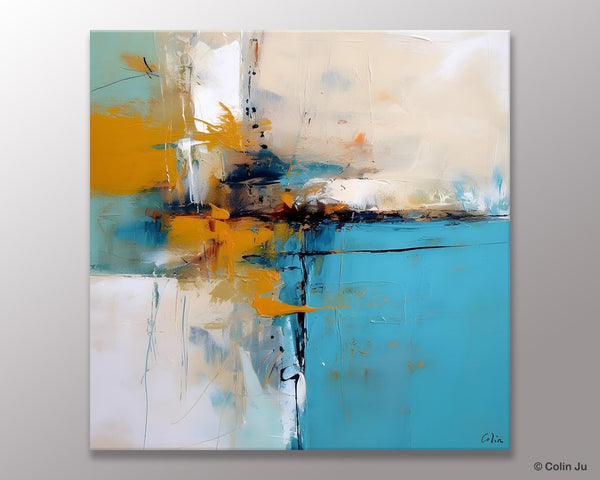 Large Abstract Art for Bedroom, Modern Canvas Paintings, Original Abstract Wall Art, Geometric Modern Acrylic Art, Contemporary Canvas Art-LargePaintingArt.com