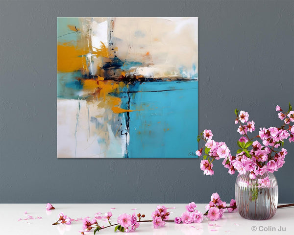Large Abstract Art for Bedroom, Modern Canvas Paintings, Original Abstract Wall Art, Geometric Modern Acrylic Art, Contemporary Canvas Art-LargePaintingArt.com
