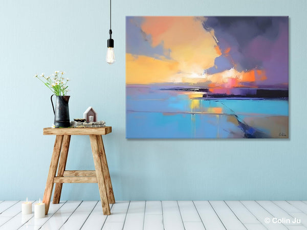 Extra Large Modern Wall Art Paintings, Acrylic Painting on Canvas, Landscape Paintings for Living Room, Original Landscape Abstract Painting-LargePaintingArt.com