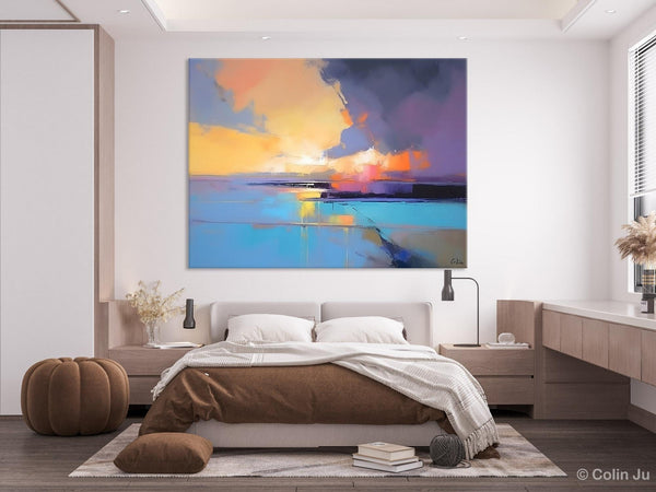 Extra Large Modern Wall Art Paintings, Acrylic Painting on Canvas, Landscape Paintings for Living Room, Original Landscape Abstract Painting-LargePaintingArt.com