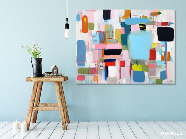 Original Abstract Art, Hand Painted Canvas Art, Modern Wall Art Ideas for Dining Room, Large Canvas Paintings, Contemporary Acrylic Painting-LargePaintingArt.com