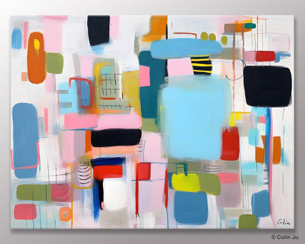 Original Abstract Art, Hand Painted Canvas Art, Modern Wall Art Ideas for Dining Room, Large Canvas Paintings, Contemporary Acrylic Painting-LargePaintingArt.com