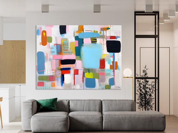Original Abstract Art, Hand Painted Canvas Art, Modern Wall Art Ideas for Dining Room, Large Canvas Paintings, Contemporary Acrylic Painting-LargePaintingArt.com