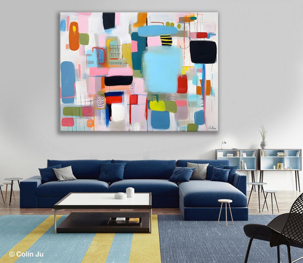 Original Abstract Art, Hand Painted Canvas Art, Modern Wall Art Ideas for Dining Room, Large Canvas Paintings, Contemporary Acrylic Painting-LargePaintingArt.com
