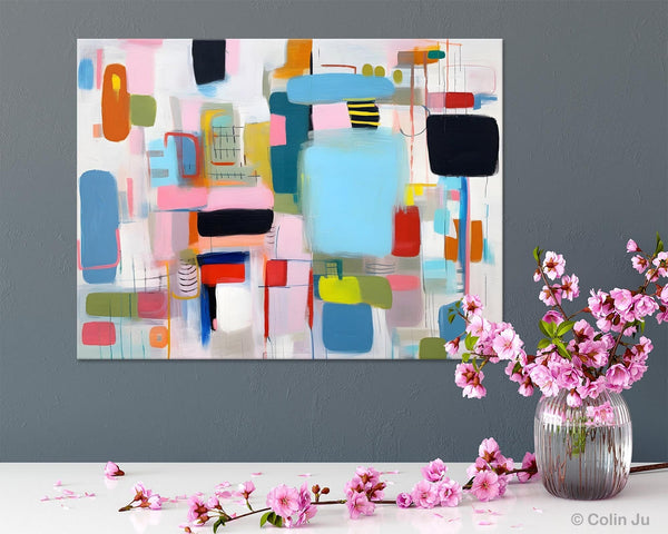 Original Abstract Art, Hand Painted Canvas Art, Modern Wall Art Ideas for Dining Room, Large Canvas Paintings, Contemporary Acrylic Painting-LargePaintingArt.com