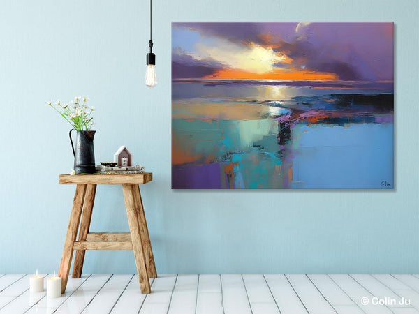 Landscape Canvas Paintings for Living Room, Original Landscape Paintings, Extra Large Modern Wall Art Paintings, Acrylic Painting on Canvas-LargePaintingArt.com