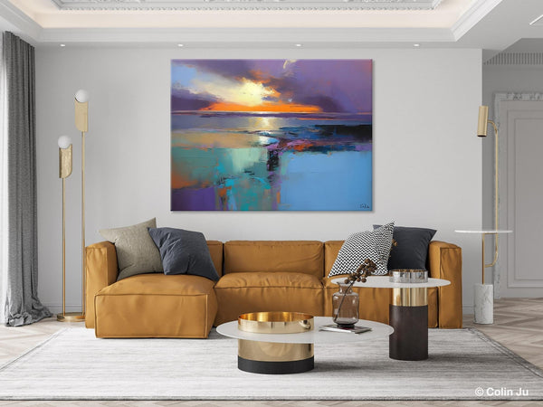 Landscape Canvas Paintings for Living Room, Original Landscape Paintings, Extra Large Modern Wall Art Paintings, Acrylic Painting on Canvas-LargePaintingArt.com