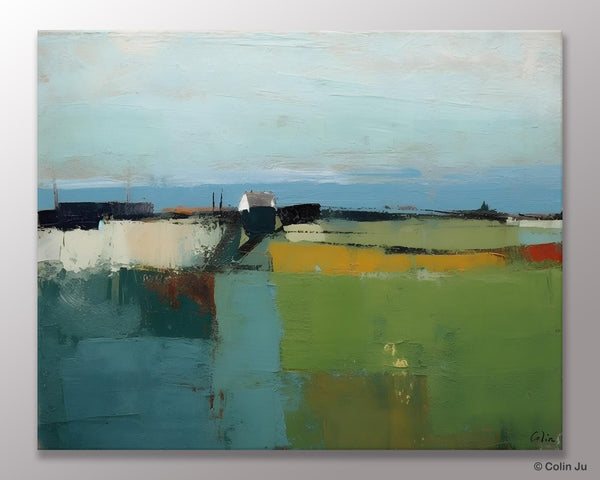 Abstract Landscape Painting for Living Room, Heavy Texture Painting, Hand Painted Canvas Art, Original Abstract Art, Acrylic Art on Canvas-LargePaintingArt.com