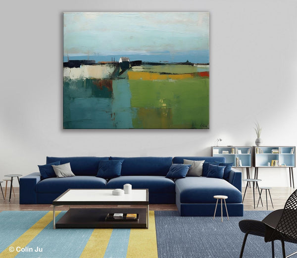 Abstract Landscape Painting for Living Room, Heavy Texture Painting, Hand Painted Canvas Art, Original Abstract Art, Acrylic Art on Canvas-LargePaintingArt.com