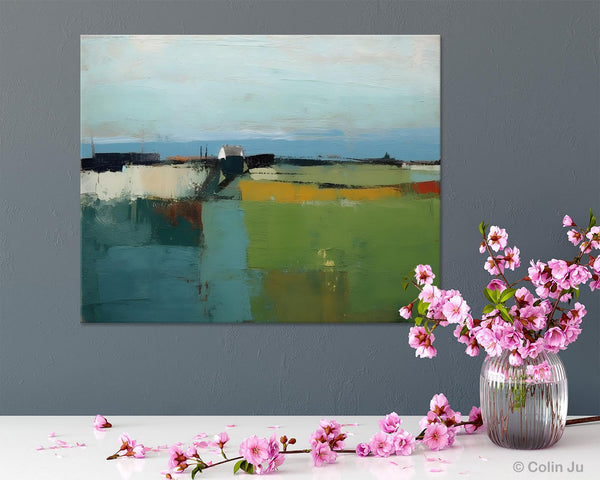 Abstract Landscape Painting for Living Room, Heavy Texture Painting, Hand Painted Canvas Art, Original Abstract Art, Acrylic Art on Canvas-LargePaintingArt.com