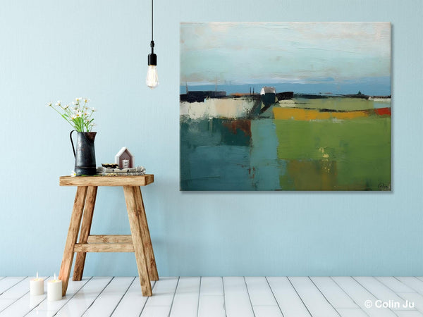 Abstract Landscape Painting for Living Room, Heavy Texture Painting, Hand Painted Canvas Art, Original Abstract Art, Acrylic Art on Canvas-LargePaintingArt.com